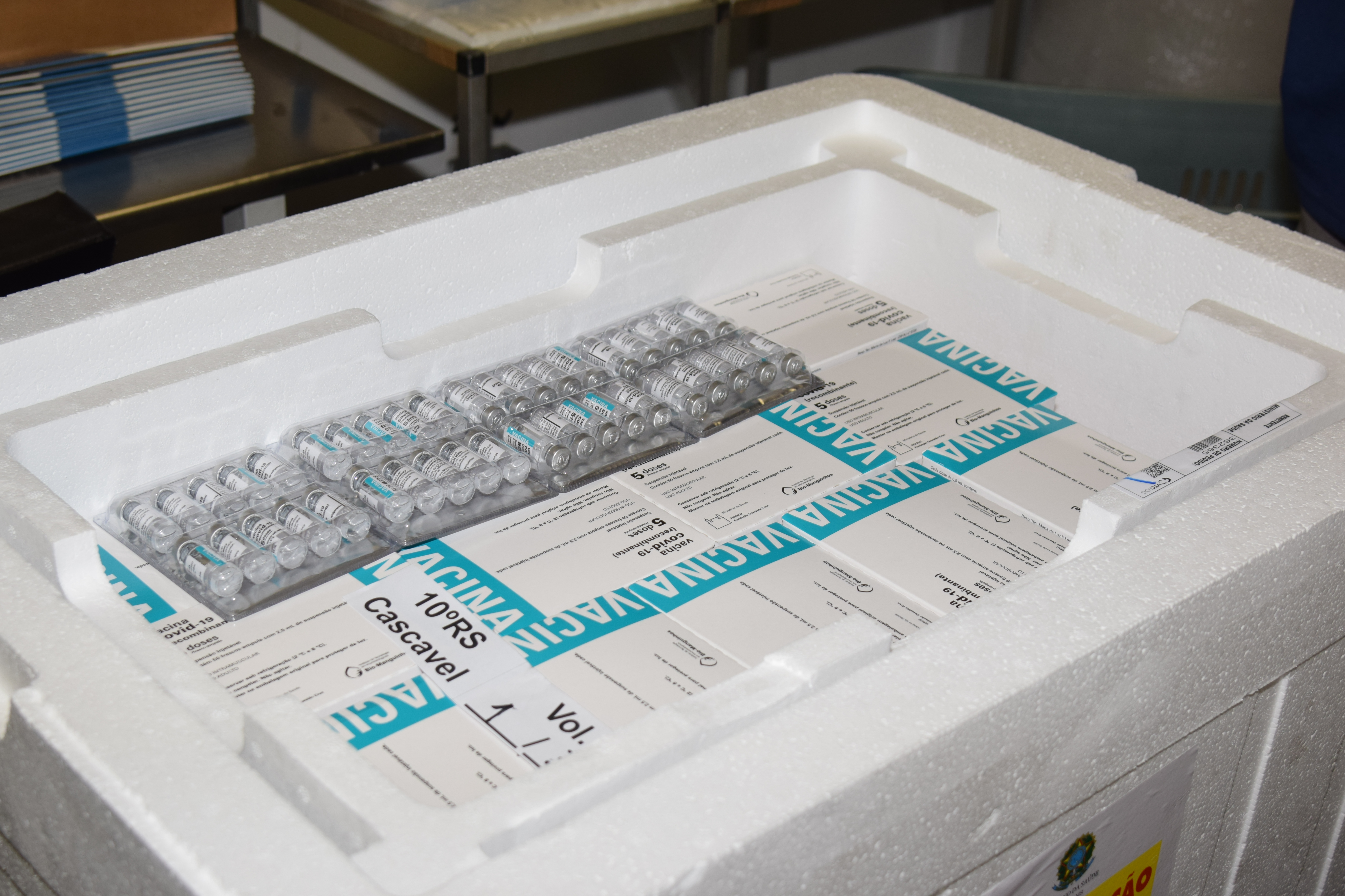 Estado distribui 445.388 vacinas contra a Covid-19 e 49.750 medicamentos para intubação; veja divisão