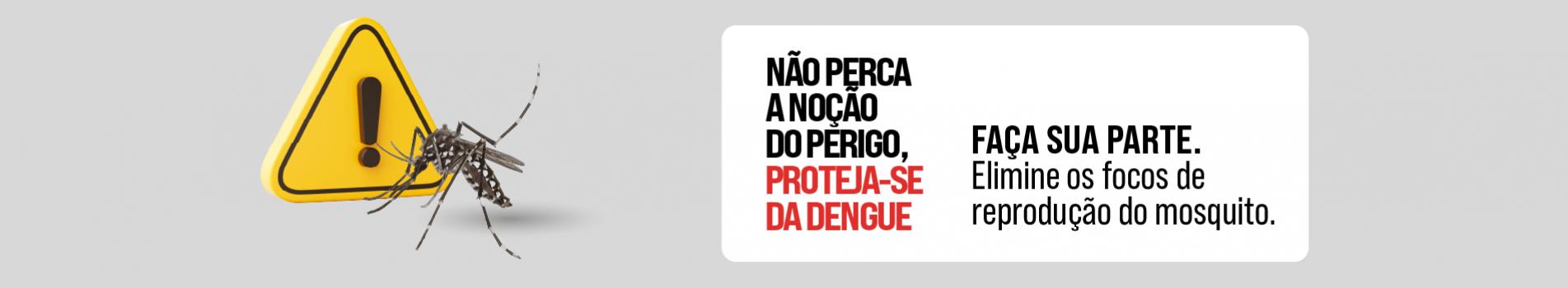 Não perca a noção de perigo. Proteja-se contra a dengue.
