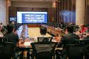 O Governador Carlos Massa Ratinho Junior em reunião por videoconferência neste sábado (28/03),   com prefeitos e secretarios de Estado para alinhamento das ações no combate a pandemia do novo coronavírus.  Curitiba, 28/03/2020 - Foto: Geraldo Bubniak/AEN