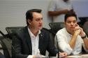 O Governador Carlos Massa Ratinho Junior em reunião por videoconferência neste sábado (28/03),   com prefeitos e secretarios de Estado para alinhamento das ações no combate a pandemia do novo coronavírus.  Curitiba, 28/03/2020 - Foto: Geraldo Bubniak/AEN