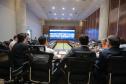 O Governador Carlos Massa Ratinho Junior em reunião por videoconferência neste sábado (28/03),   com prefeitos e secretarios de Estado para alinhamento das ações no combate a pandemia do novo coronavírus.  Curitiba, 28/03/2020 - Foto: Geraldo Bubniak/AEN