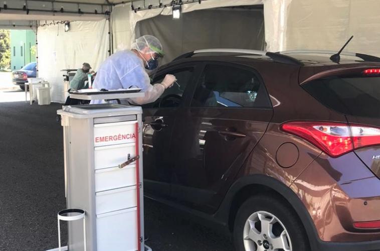 Sesa instala segundo posto de coleta para exame Covid-19 em sistema drive-thru