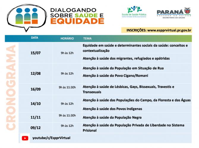 Sesa promoverá curso sobre Saúde e Equidade