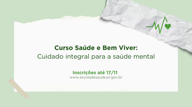 Inscrições de profissionais em curso de saúde mental encerram em 17 de novembro