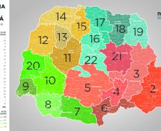 Mapa Macro e Regionais de Saúde do Paraná