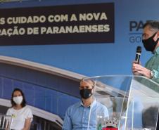 O vice-governador Darci Piana e o secretário de Estado da Saúde Beto Preto assinam o repasse de recursos ao Hospital da Criança para conclusão das obras