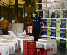 Paraná recebeu neste sábado mais 240,4 mil doses da vacina contra a Covid-19
