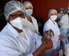 Vacinação contra a Covid-19 em Jandaia do Sul.