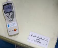 vacinas contra Covid-19 produzidas pela parceria entre Pfizer e BioNTech. O terceiro lote dos imunizantes, que chegou à Capital nesta terça-feira (18), com mais 39.780 doses 