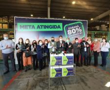 Paraná alcança 80,6% da população adulta vacinada com duas semanas de antecedência