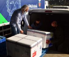 95,4 mil doses de vacinas contra Covid-19 chegam ao Paraná neste domingo