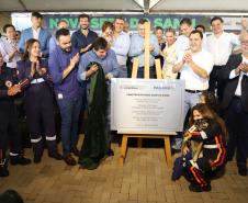 Governador Carlos Massa Ratinho Junior inaugura a nova sede do SAMU, em Londrina.