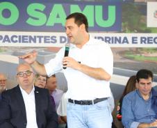 Governador Carlos Massa Ratinho Junior inaugura a nova sede do SAMU, em Londrina.