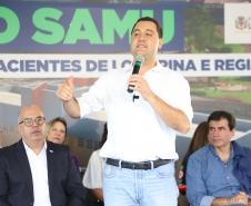 Governador Carlos Massa Ratinho Junior inaugura a nova sede do SAMU, em Londrina.