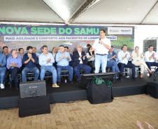 Governador Carlos Massa Ratinho Junior inaugura a nova sede do SAMU, em Londrina.