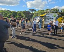 Com apoio aéreo, Estado leva milhares de insumos hospitalares para região de Rio Bonito do Iguaçu