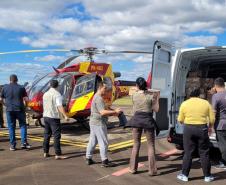 Com apoio aéreo, Estado leva milhares de insumos hospitalares para região de Rio Bonito do Iguaçu