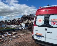 Agilidade do Samu e apoio de 50 socorristas foram fundamentais para os atendimentos das vítimas do tornado