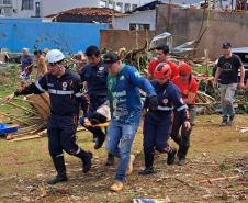 Agilidade do Samu e apoio de 50 socorristas foram fundamentais para os atendimentos das vítimas do tornado