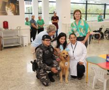 Hospital de Reabilitação inicia projeto de terapia de pacientes com cães da PMPR