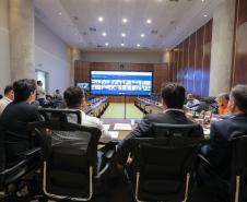 O Governador Carlos Massa Ratinho Junior em reunião por videoconferência neste sábado (28/03),   com prefeitos e secretarios de Estado para alinhamento das ações no combate a pandemia do novo coronavírus.  Curitiba, 28/03/2020 - Foto: Geraldo Bubniak/AEN