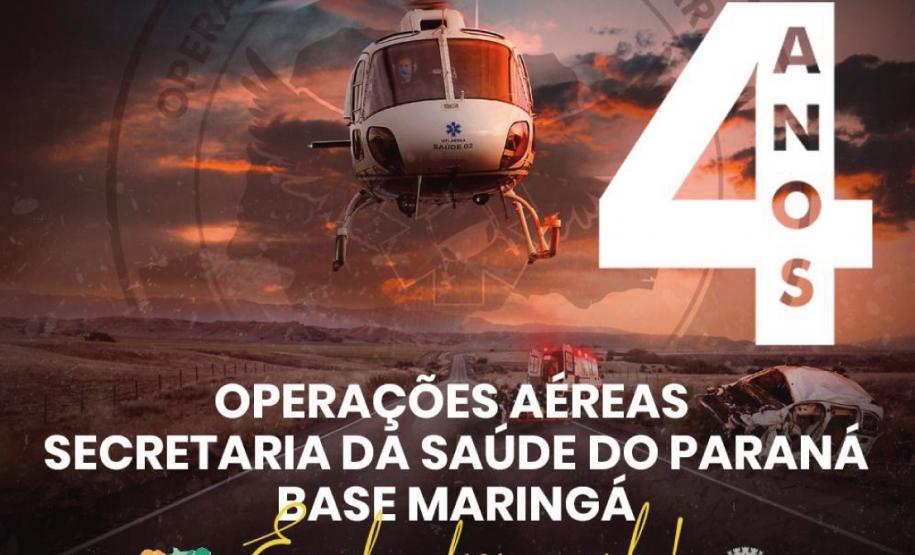 Serviço aeromédico de Maringá completa quatro anos