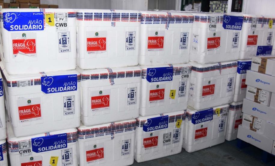 Paraná recebe 303 mil vacinas contra a Covid-19 nesta segunda-feira