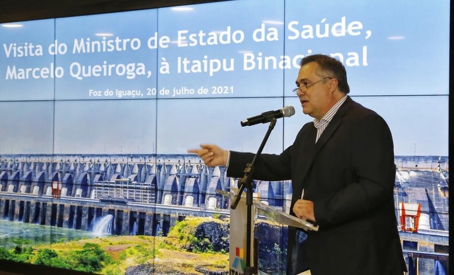 O secretário de Estado da Saúde, Beto Preto acompanha o ministro da Saúde, Marcelo Queiroga, nesta terça-feira (20) na Itaipu Binacional em Foz do Iguaçu.