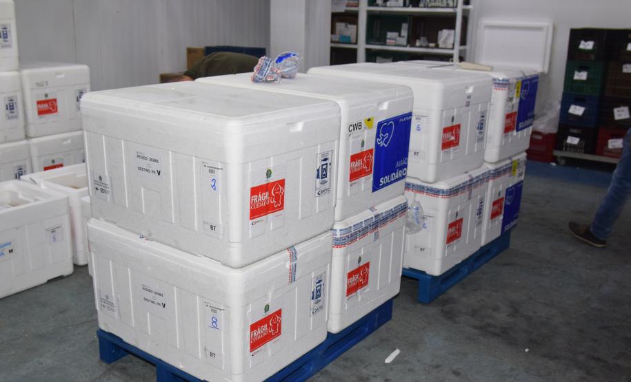 95,4 mil doses de vacinas contra Covid-19 chegam ao Paraná neste domingo