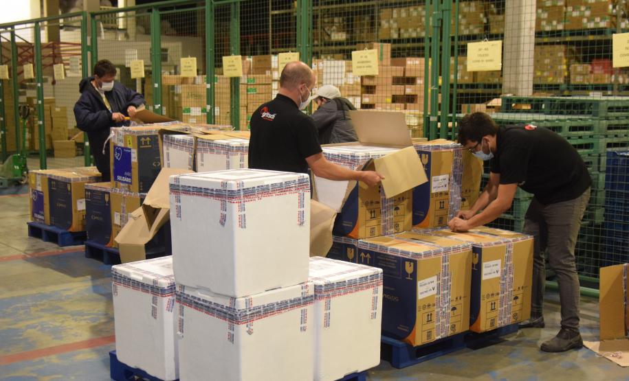 Paraná recebe novo lote de vacinas contra a Covid-19 e distribui 195,3 mil imunizantes nesta terça