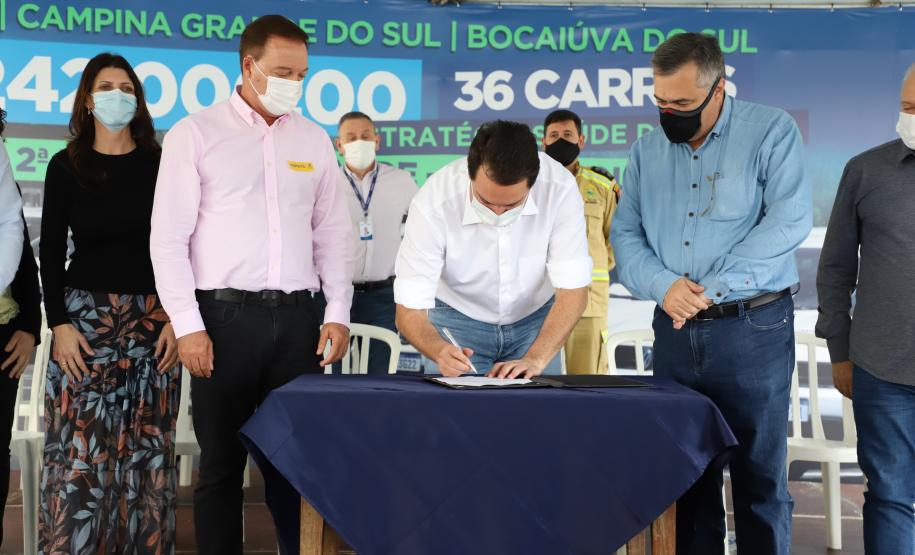 Governador entrega 36 carros da Saúde para Colombo, Bocaiúva do Sul e Campina Grande do Sul