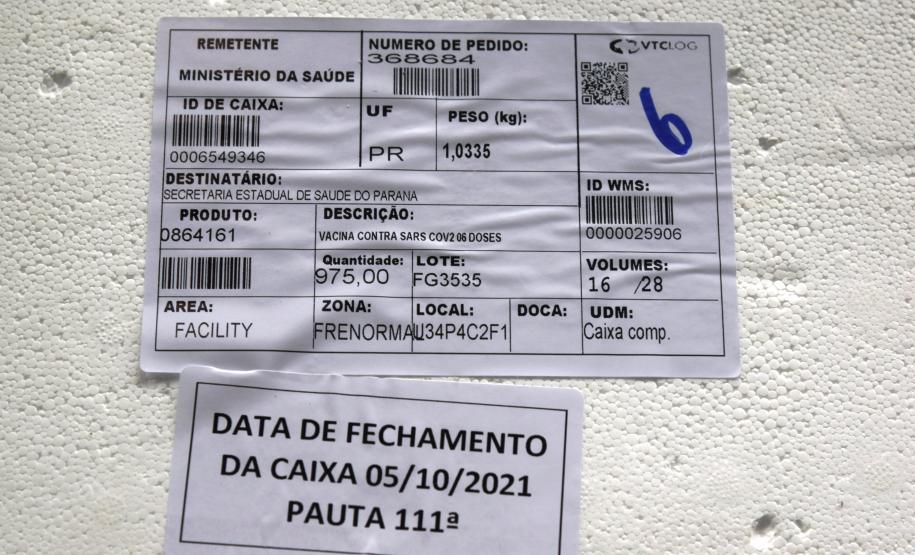 Estado recebe mais de 344 mil vacinas contra a Covid-19 nesta terça