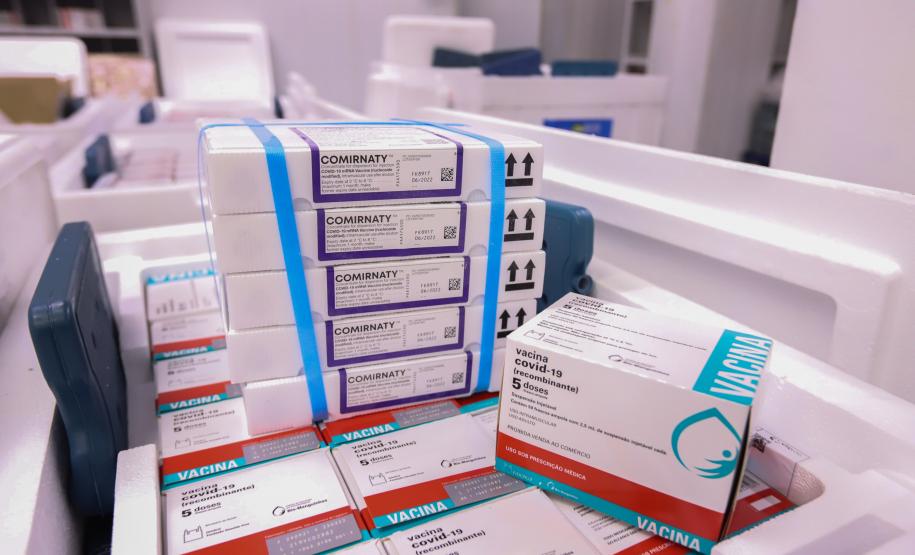 Mais 451 mil doses de vacinas contra a Covid-19 chegam ao Paraná