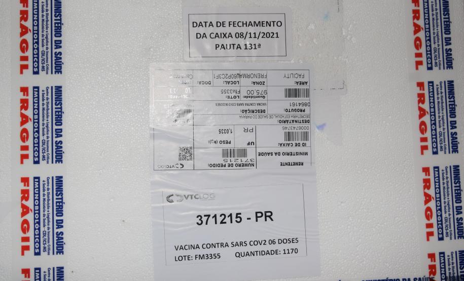 Estado recebe mais de 67,8 mil vacinas contra a Covid-19 nesta terça