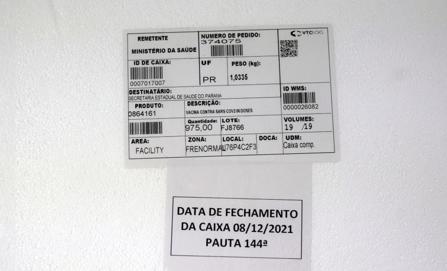 A Secretaria de Estado da Saúde (Sesa) recebeu nesta quarta-feira (8) mais 240.548 vacinas contra a Covid-19.