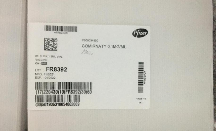 Mais 72 mil vacinas pediátricas da Pfizer chegam ao Estado