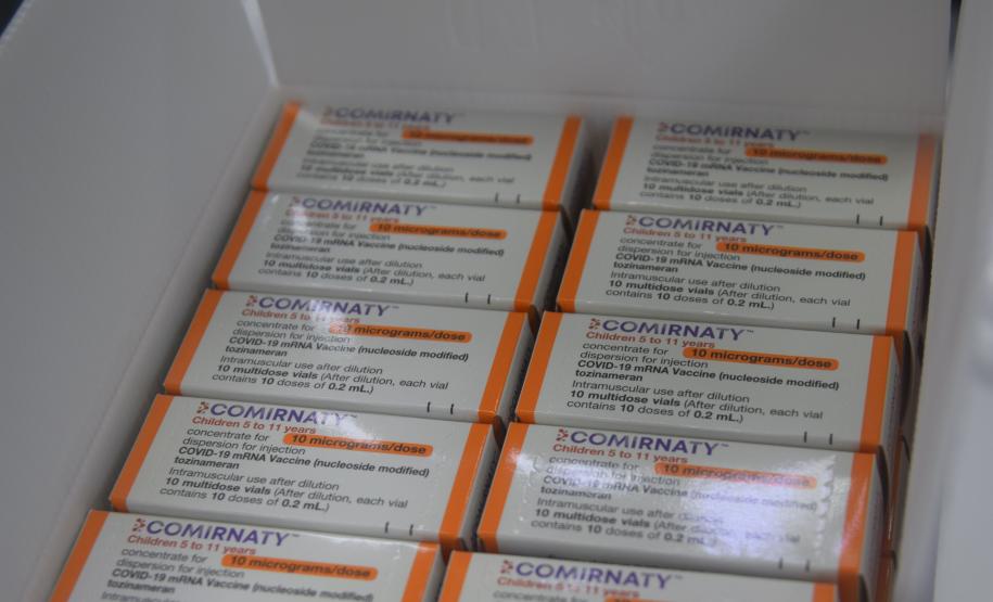 Mais 72 mil vacinas pediátricas da Pfizer chegam ao Estado