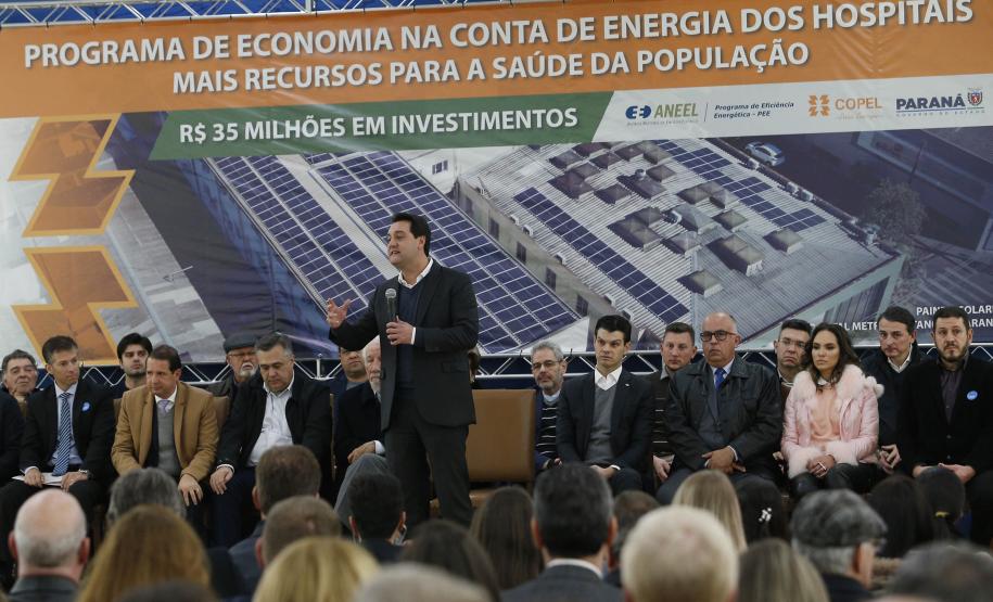 Programa de economia na conta de energia dos hospitais filantrópicos do Paraná. Mais recursos para a saúde da população. R$ 35 milhões em investimentos