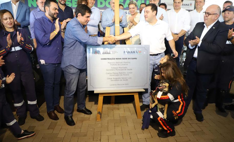 Governador Carlos Massa Ratinho Junior inaugura a nova sede do SAMU, em Londrina.