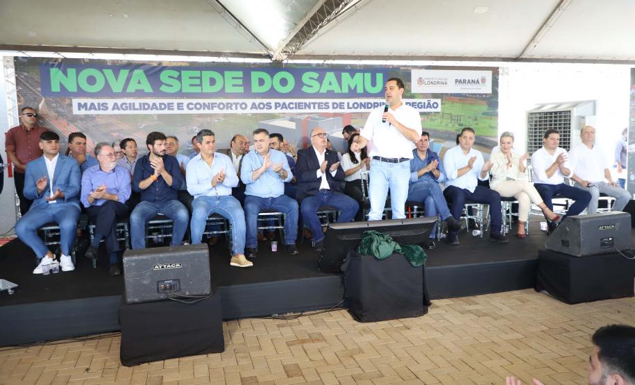 Governador Carlos Massa Ratinho Junior inaugura a nova sede do SAMU, em Londrina.