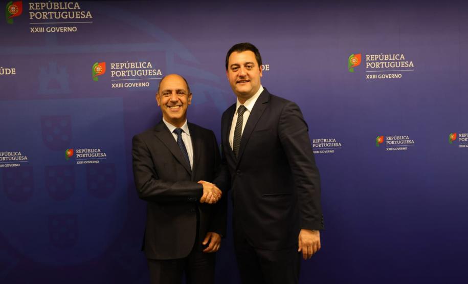 Ratinho Junior se reúne com ministro da Saúde de Portugal para debater tecnologias na área