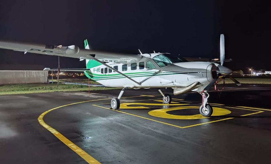 Operação com aeronave do Estado garante transporte de órgãos à RMC e Distrito Federal