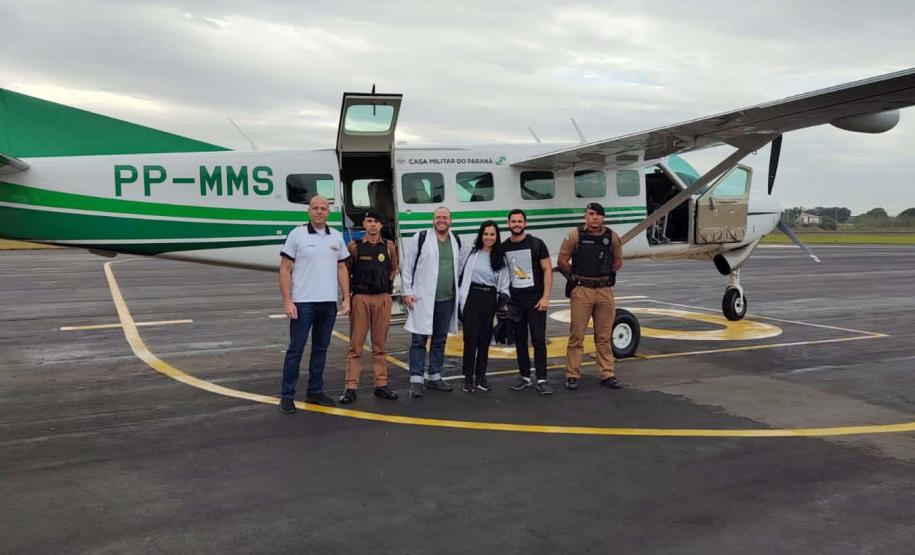 Operação com aeronave do Estado garante transporte de órgãos à RMC e Distrito Federal