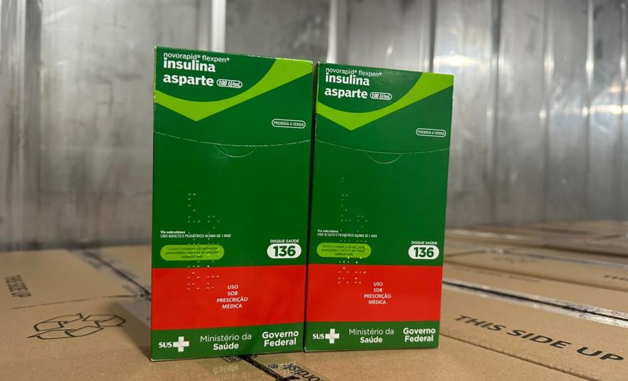 Nova remessa de 42,9 mil canetas de insulina de ação rápida chega ao Paraná