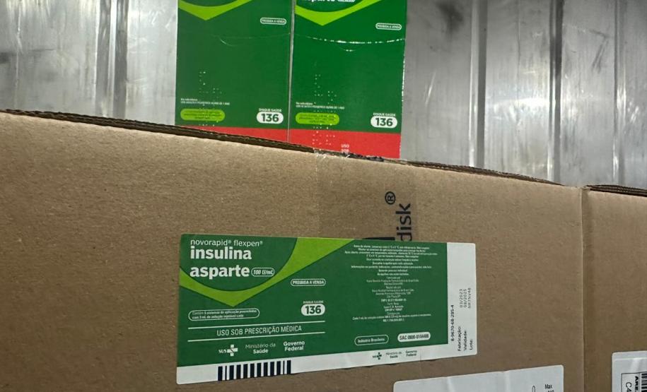 Nova remessa de 42,9 mil canetas de insulina de ação rápida chega ao Paraná