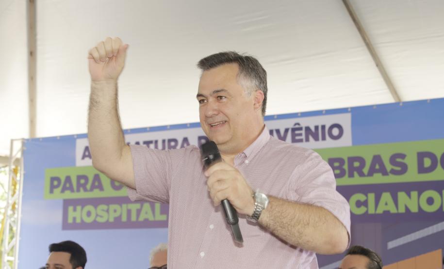 O governador Carlos Massa Ratinho Junior assinou convênio para a conclusão das obras do Hospital de Cianorte
