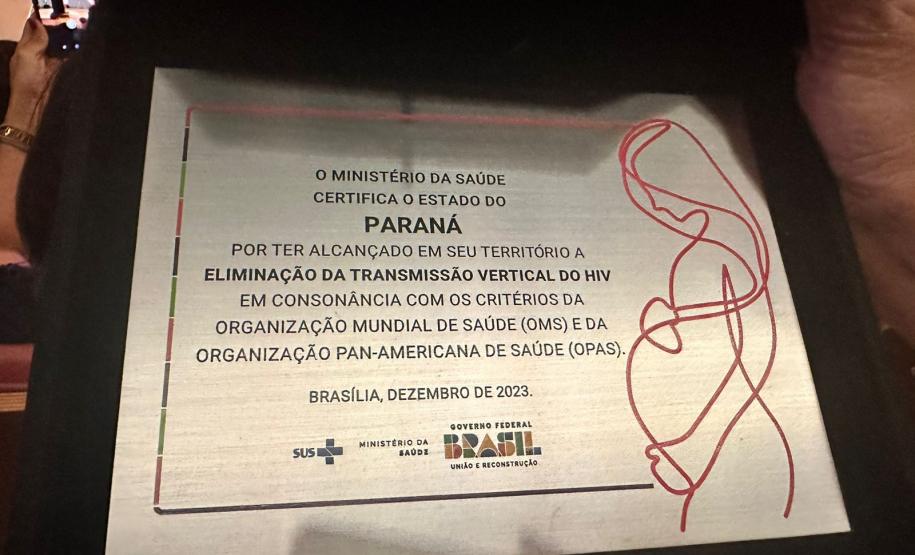 Paraná recebe certificação da eliminação do HIV e selo bronze por controle da sífilis