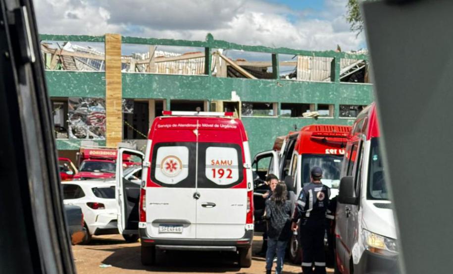 Agilidade do Samu e apoio de 50 socorristas foram fundamentais para os atendimentos das vítimas do tornado