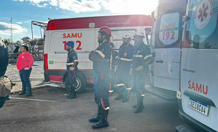 Agilidade do Samu e apoio de 50 socorristas foram fundamentais para os atendimentos das vítimas do tornado