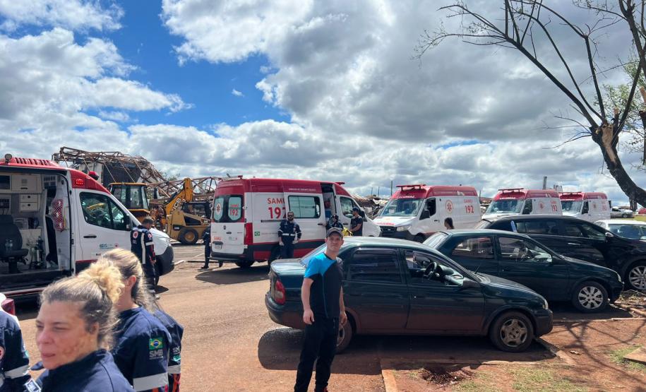 Agilidade do Samu e apoio de 50 socorristas foram fundamentais para os atendimentos das vítimas do tornado